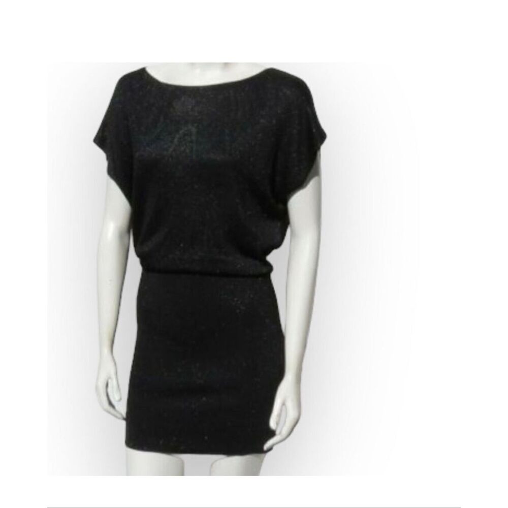 Alice + Olivia Corinne Metallic Sparkly Sweater Knit Dress.